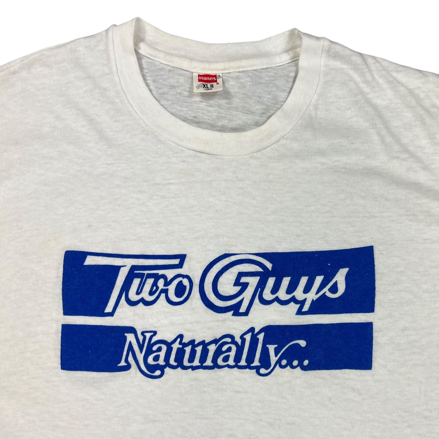 Vintage 1960s Hanes Two Guys Naturally… discount store tee (L)