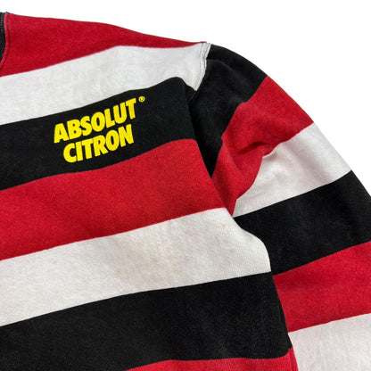 Vintage 90s Absolut Citron striped crewneck (L)