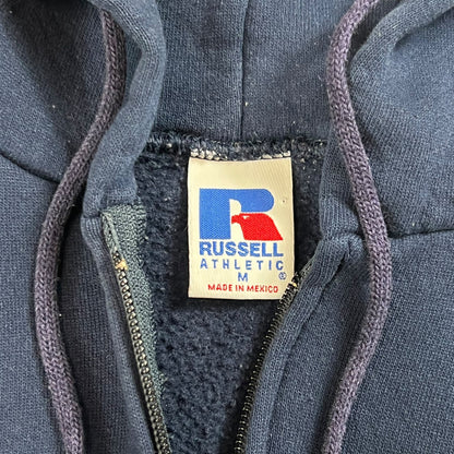 Vintage 90s Russell Athletic navy zip up hoodie (M)