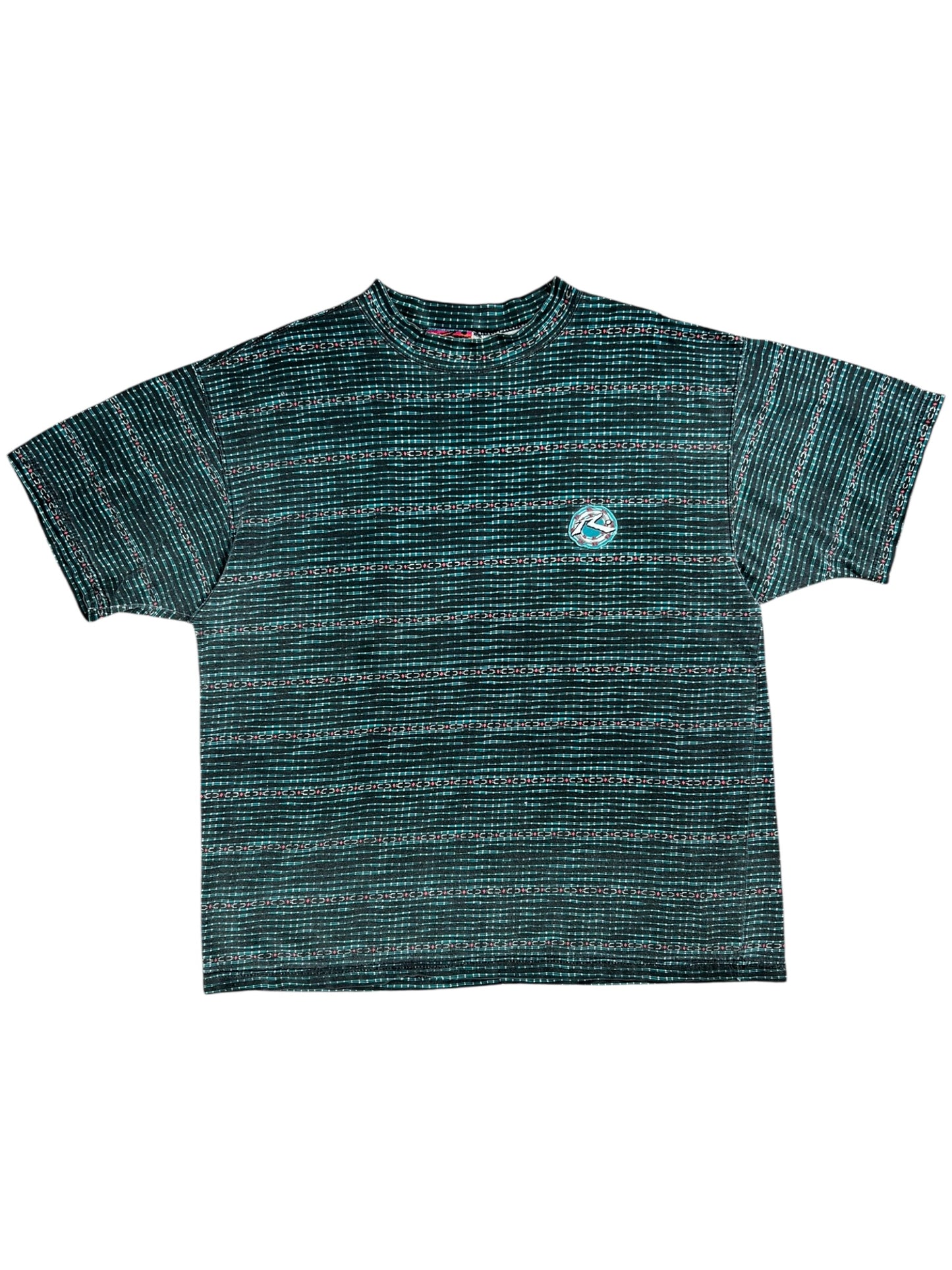 Vintage 90s Rusty Surf wear all over print tee (L)