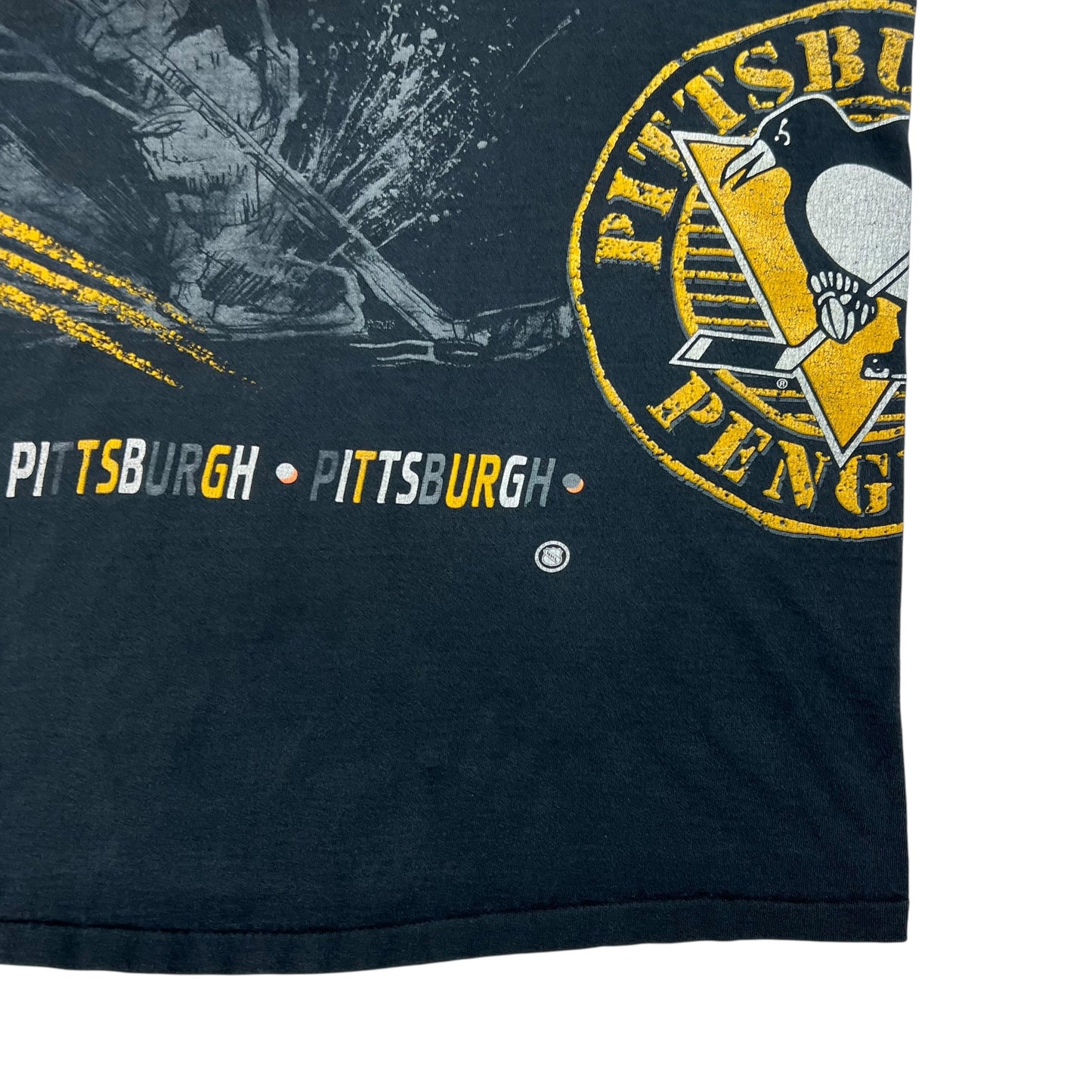 Vintage 1991 Salem Sports Pittsburgh Penguins Fire on Ice All over print tee (XXL)