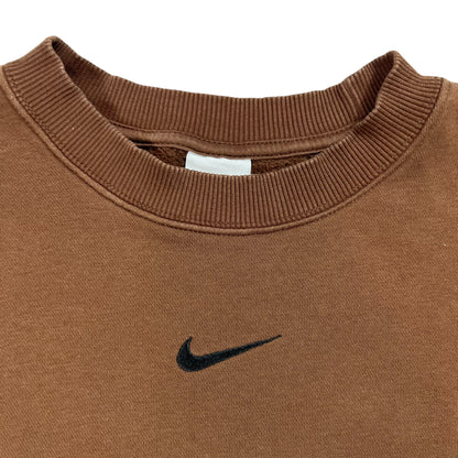 Y2K Nike center swoosh brown crewneck (L)