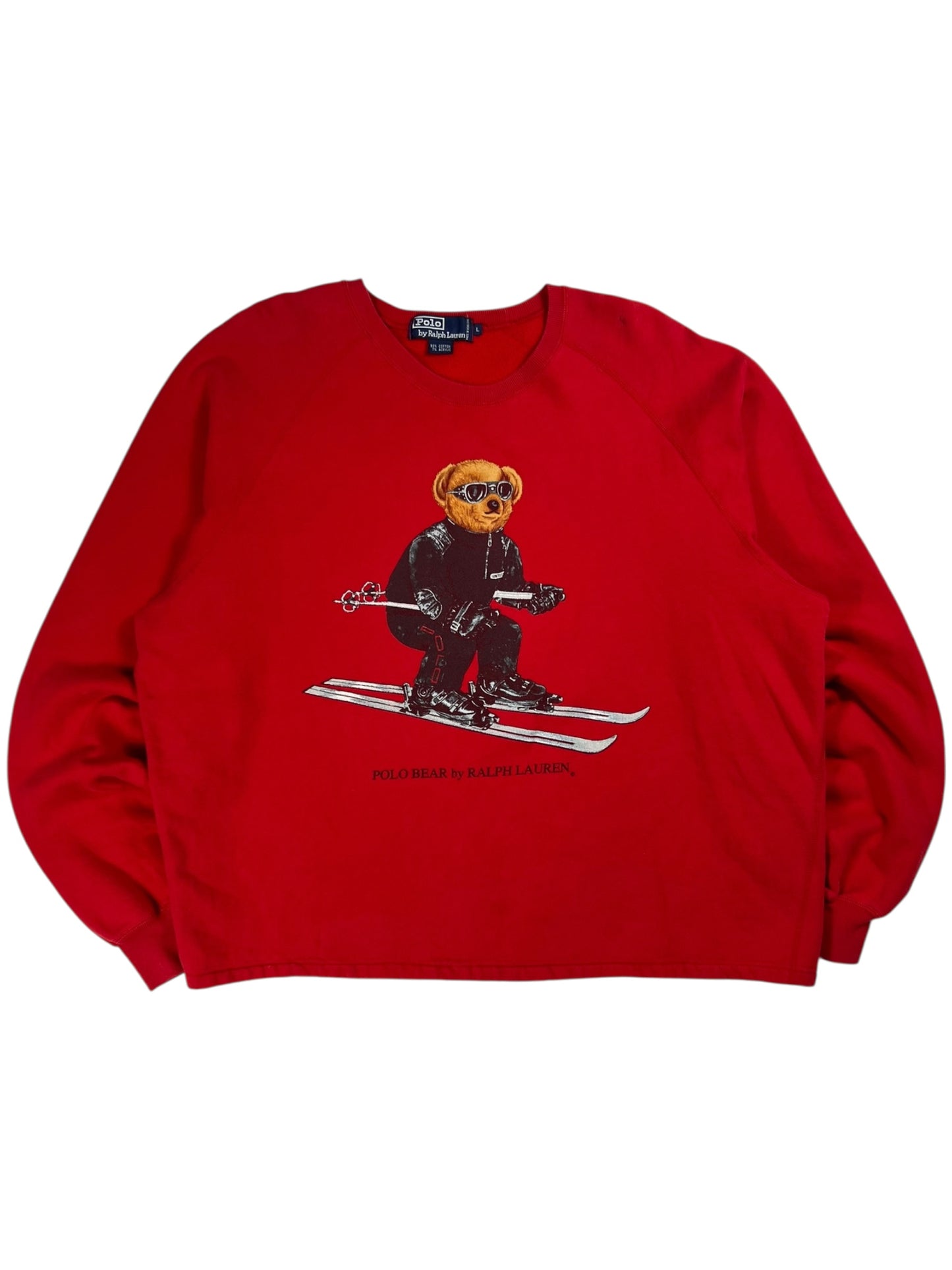 Vintage 90s Polo Ralph Lauren Polo Bear skiing crewneck (L)