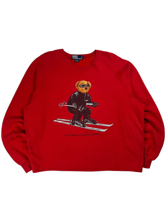 Vintage 90s Polo Ralph Lauren Polo Bear skiing crewneck (L)