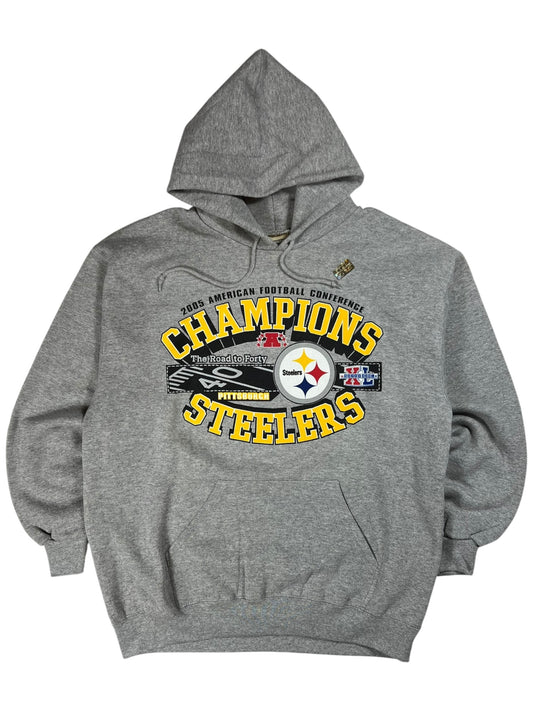 Vintage 2005 Lee Pittsburgh Steelers AFC champions hoodie (L) DS NWT