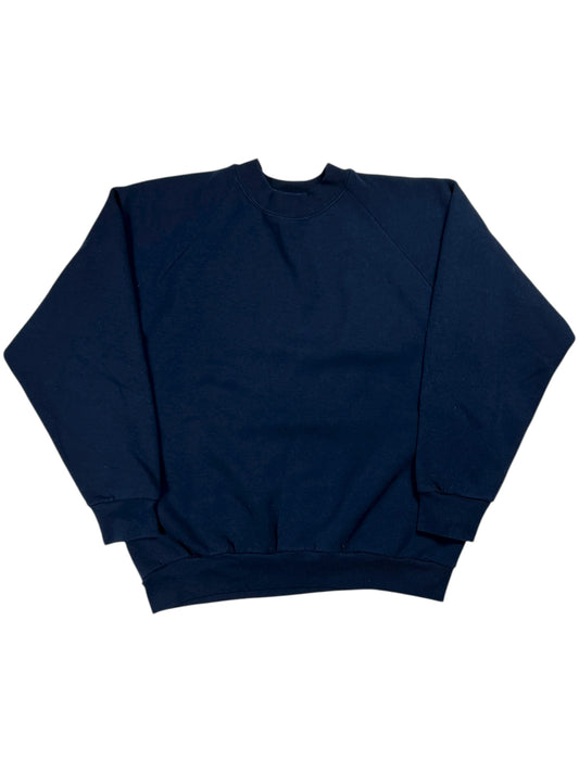 Vintage 90s Fruit of the loom faded navy blank crewneck (M)