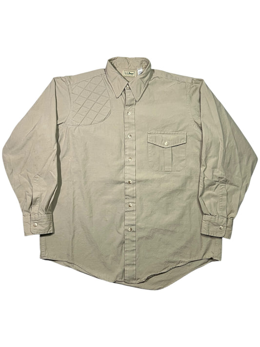 Vintage 80s L.L. Bean tan button up Hunting shirt (L)