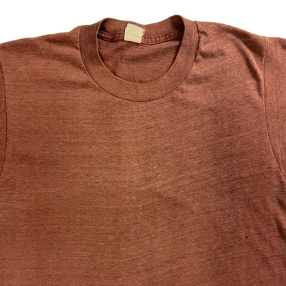 Vintage 1970s Fruit of the loom faded brown blank tee (M)