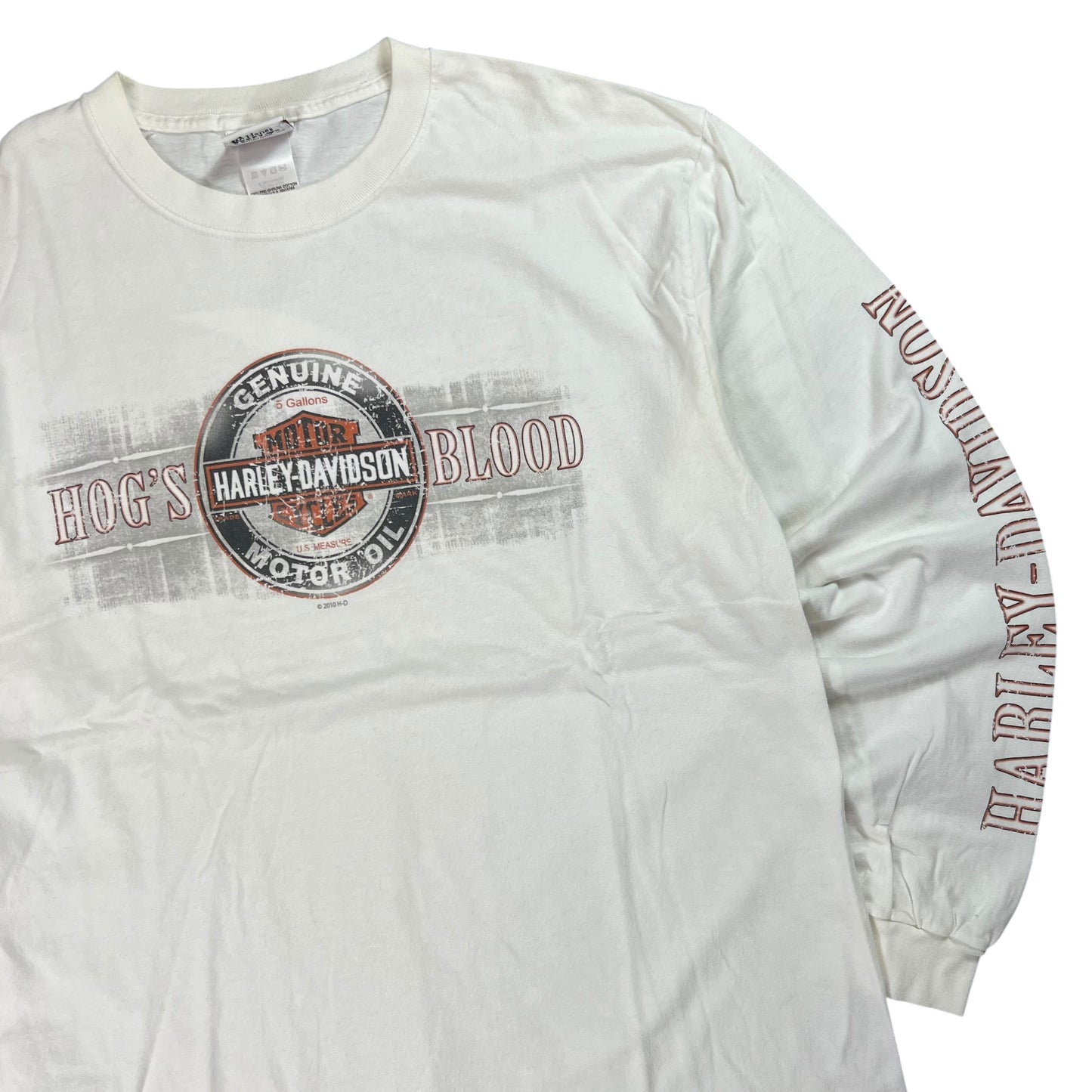 2010 Harley Davidson Motorcycles Hog’s Blood long sleeve print shirt (L)