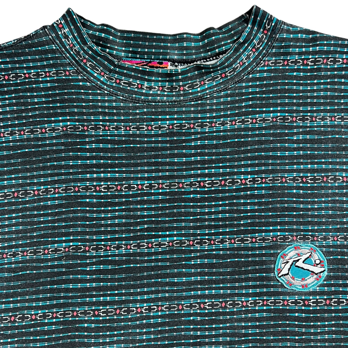 Vintage 90s Rusty Surf wear all over print tee (L)