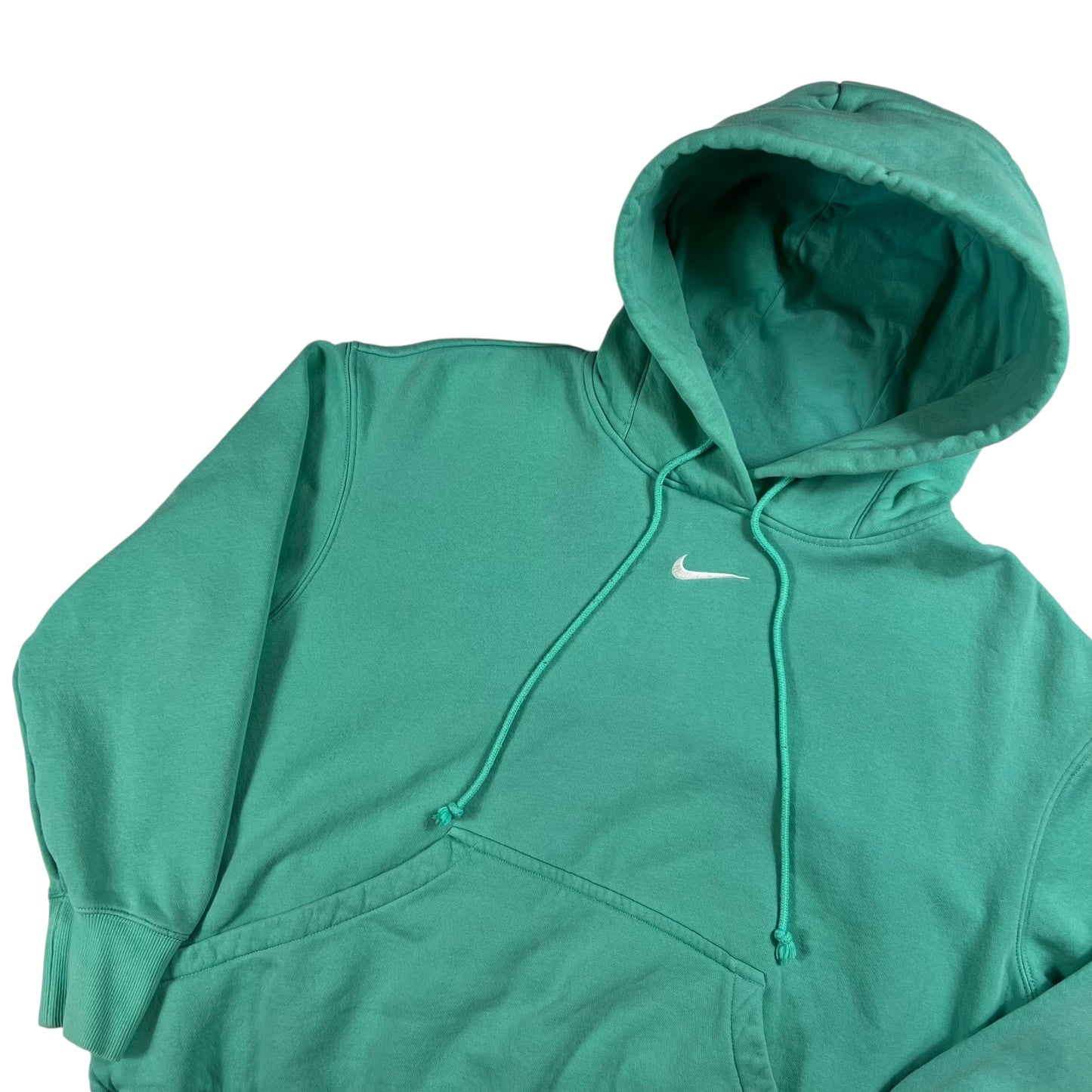 Y2K Nike Center swoosh turquoise hoodie (S/M)