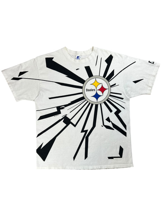 Vintage 1996 Starter Pittsburgh Steelers collision all over print tee (XL)