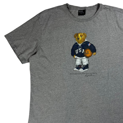 Vintage 90s Polo Ralph Lauren Polo Bear USA grey tee (XL)