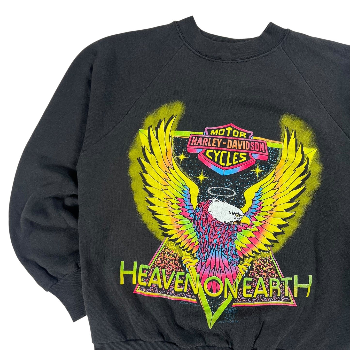 Vintage 80s Harley Davidson Motorcycles Heaven On Earth crewneck (S)