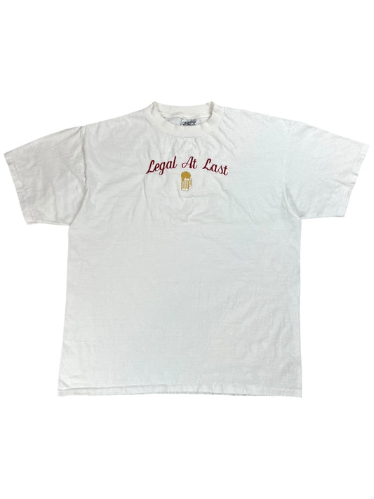 Vintage 90s Legal At Last Beer Drinking tee (XL)