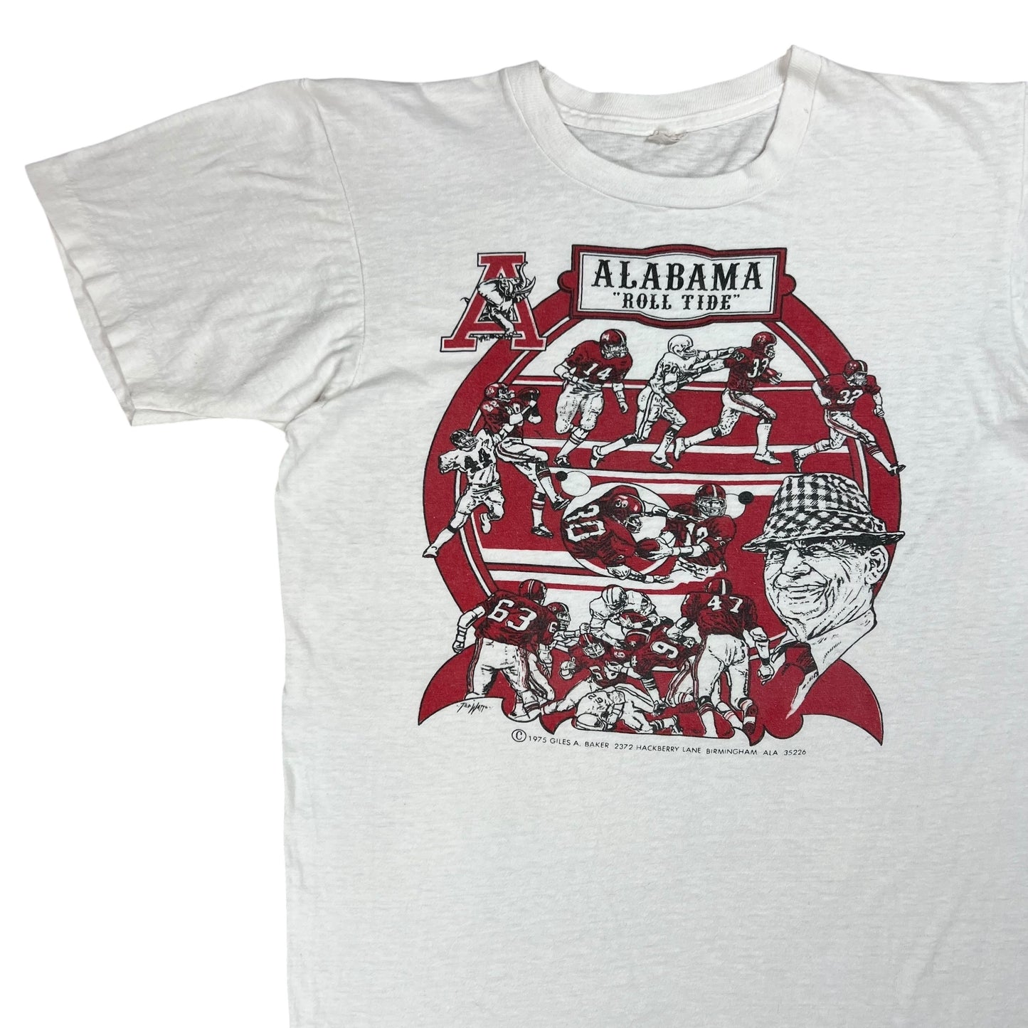 Vintage 1975 University of Alabama Football Crimson Tide Bear Bryant tee (M)