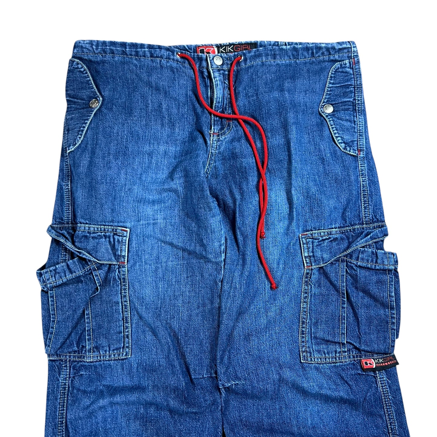 Vintage Y2K KIKGIRL KIKWEAR Baggy women’s denim cargo jeans (L)