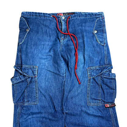 Vintage Y2K KIKGIRL KIKWEAR Baggy women’s denim cargo jeans (L)