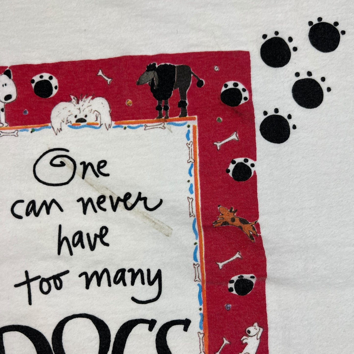 Vintage 90s One can never have too many dogs art tee (XL)