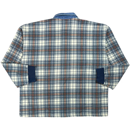 Vintage 90s Structure plaid USA made 1/4 button up crewneck (XL)