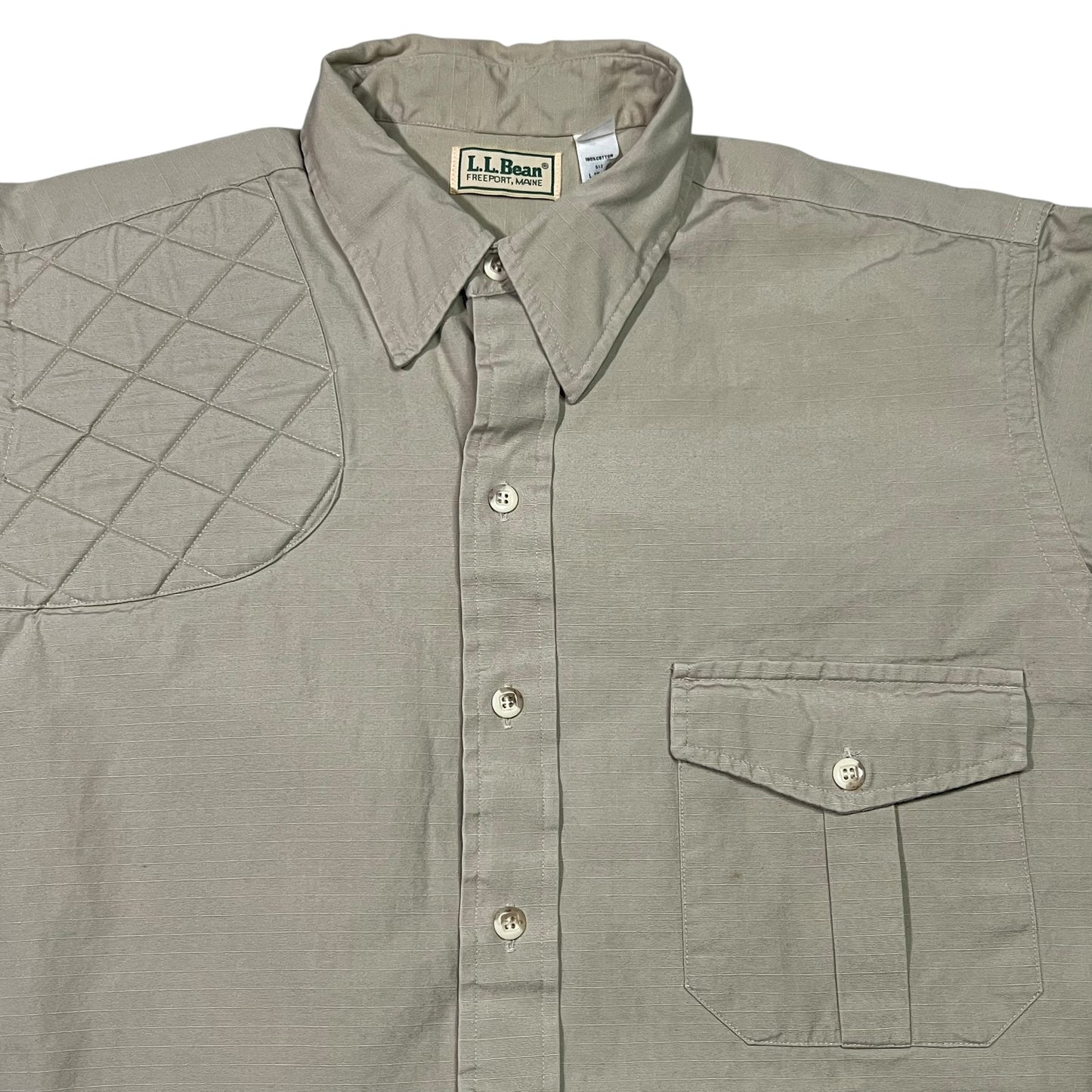 Vintage 80s L.L. Bean tan button up Hunting shirt (L)