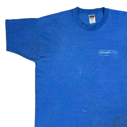 Vintage 90s goodwill thrift store faded blue tee (XXL)