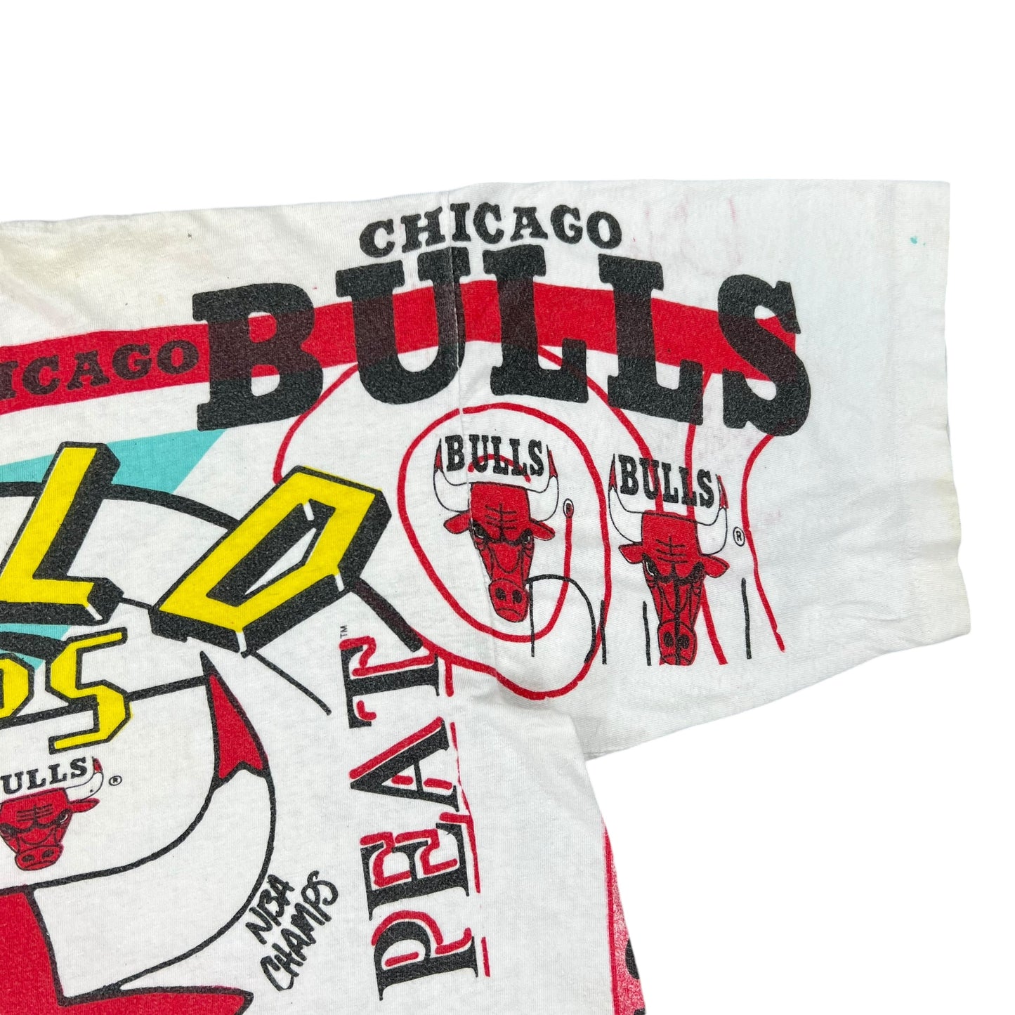 Vintage 1993 Chicago Bulls 3X NBA Champions all over print tee (XL)