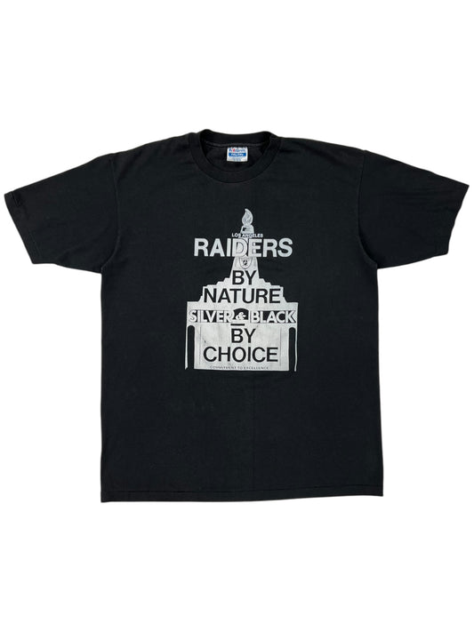 Vintage 90s Los Angeles Raiders by Nature Silver & Black tee (XL)