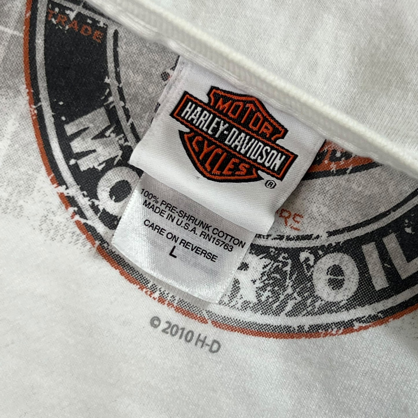 2010 Harley Davidson Motorcycles Hog’s Blood long sleeve print shirt (L)
