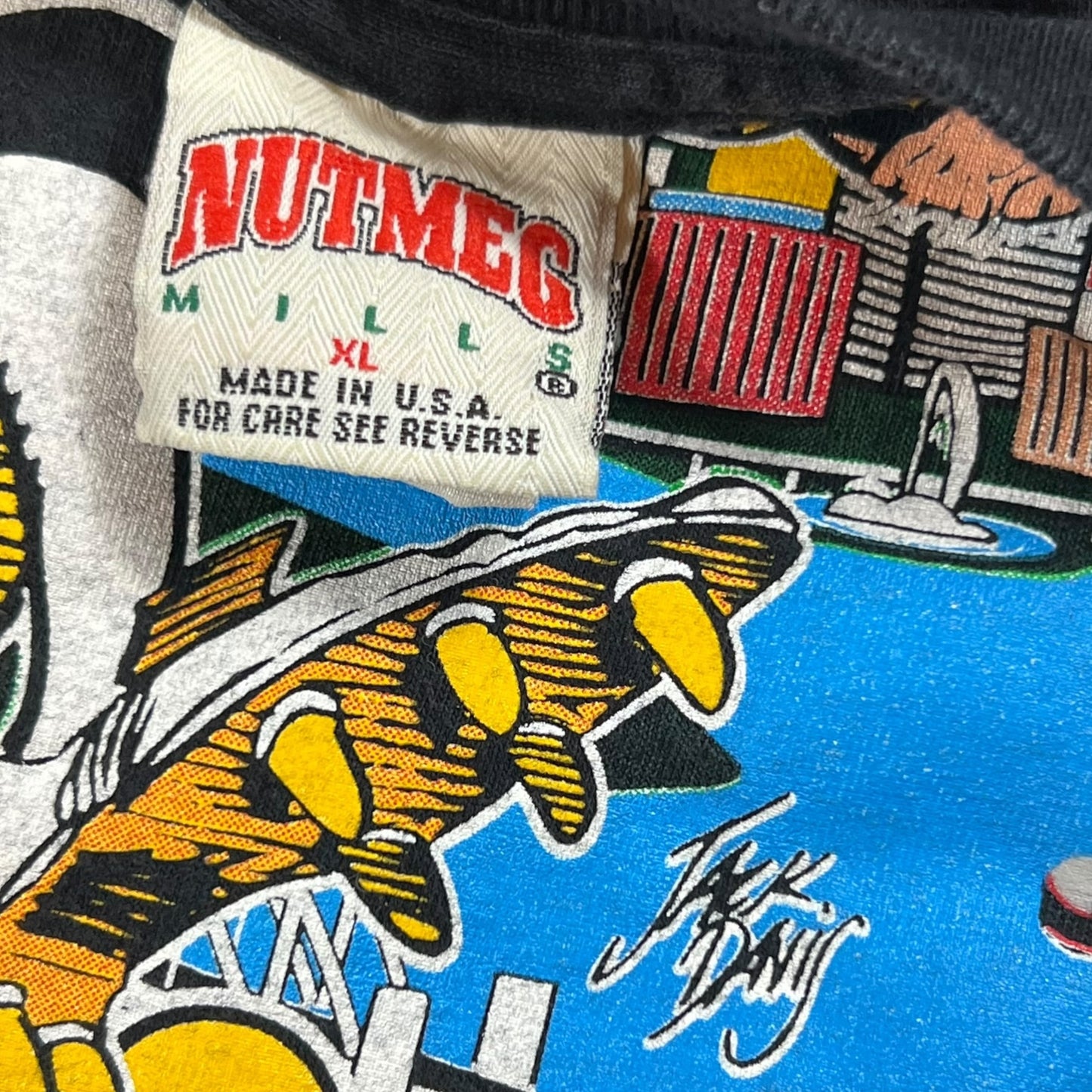 Vintage 90s Nutmeg Pittsburgh Steelers Jack Davis art tee (S)