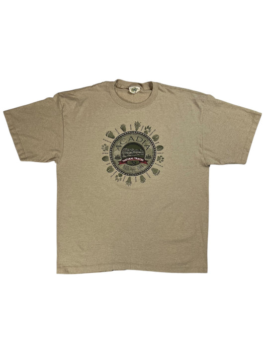 Vintage 90s Acadia National Park animal tracks tee (XL)
