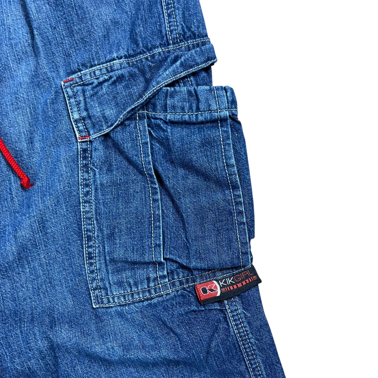 Vintage Y2K KIKGIRL KIKWEAR Baggy women’s denim cargo jeans (L)