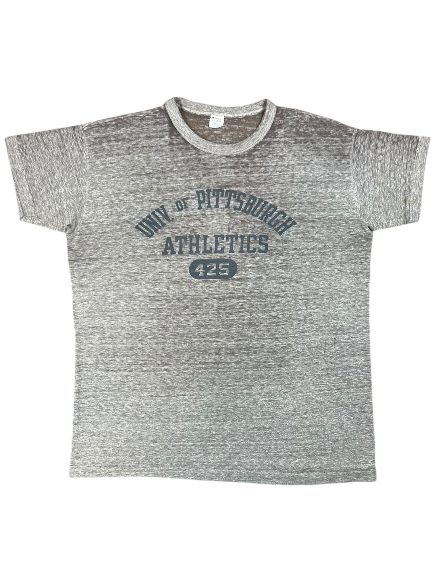 Vintage 80s Champion University of Pittsburgh Pitt Athletics thread bare tee (L)
