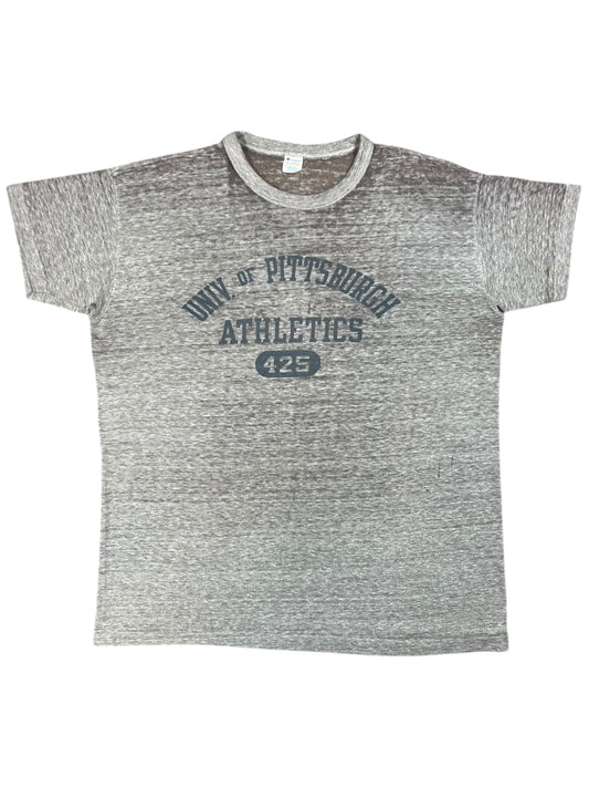 Vintage 80s Champion University of Pittsburgh Pitt Athletics thread bare tee (L)