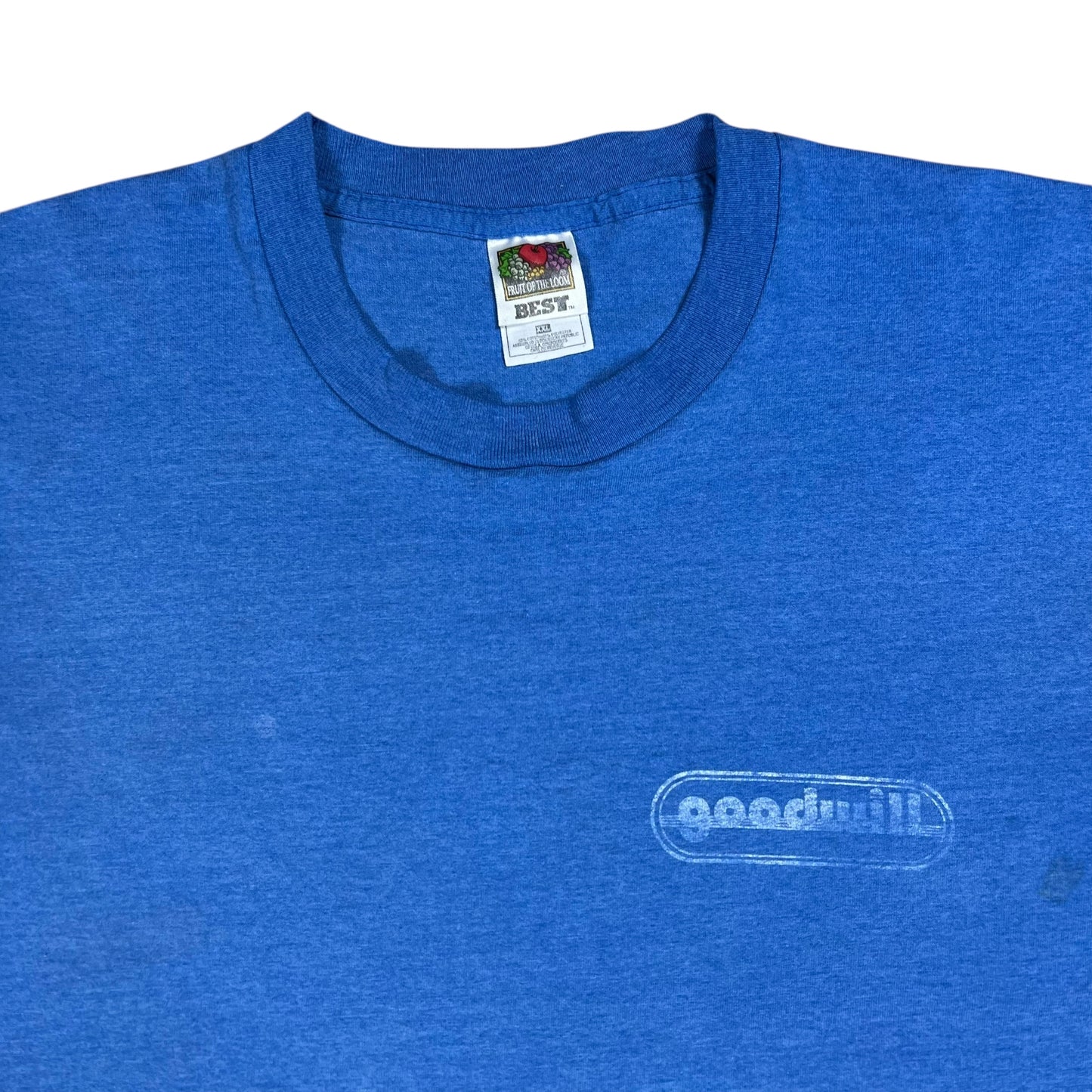 Vintage 90s goodwill thrift store faded blue tee (XXL)