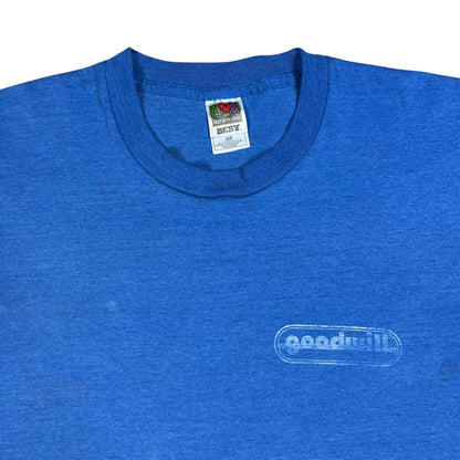 Vintage 90s goodwill thrift store faded blue tee (XXL)