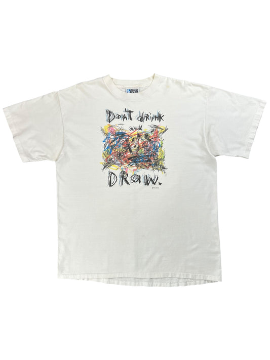 Vintage 90s Don’t Drink and Draw Fred Babb art tee (XL)