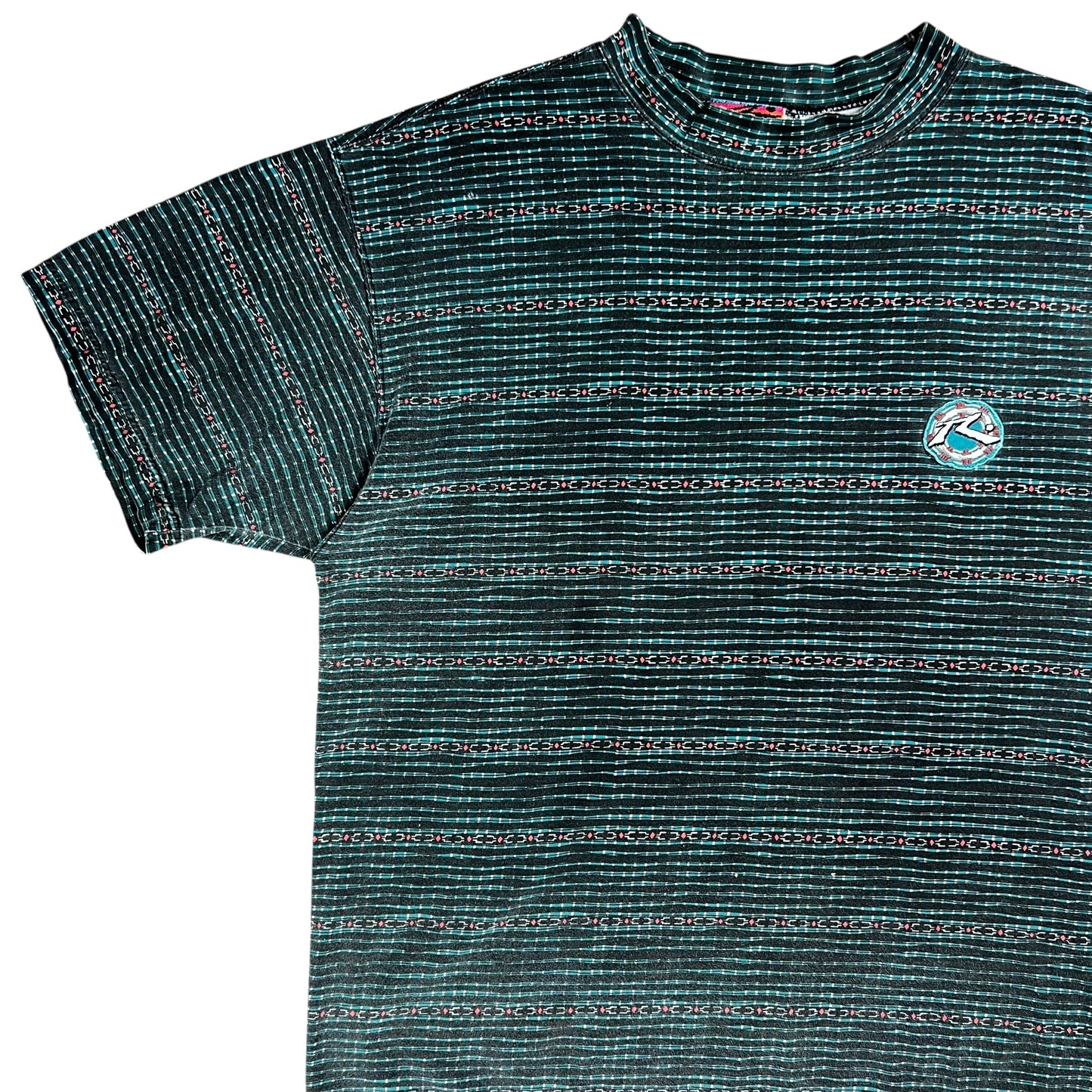 Vintage 90s Rusty Surf wear all over print tee (L)