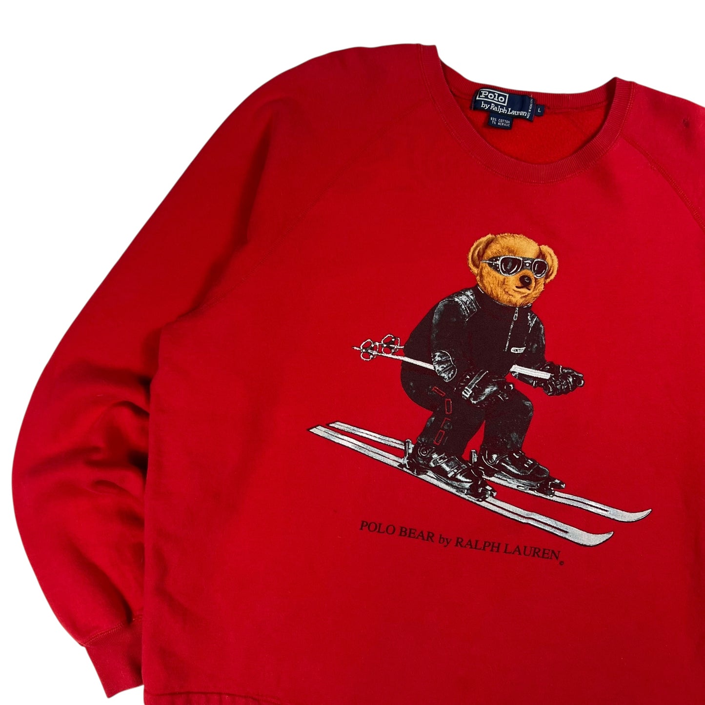 Vintage 90s Polo Ralph Lauren Polo Bear skiing crewneck (L)