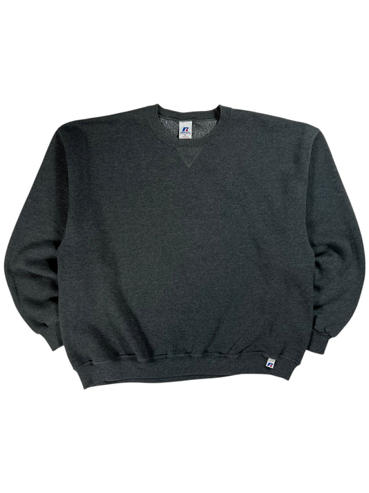 Vintage Y2K Russell Athletic grey blank crewneck (XL)