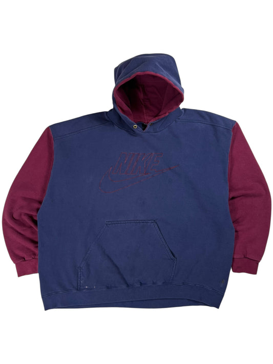 Vintage 90s Nike color block faded hoodie (L)