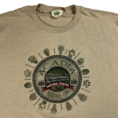 Vintage 90s Acadia National Park animal tracks tee (XL)