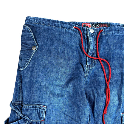 Vintage Y2K KIKGIRL KIKWEAR Baggy women’s denim cargo jeans (L)