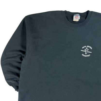 Vintage 90s RIDIN’ WITH THE MOST HIGH JESUS CHRIST Soul Patrol biker cropped crewneck (XL)