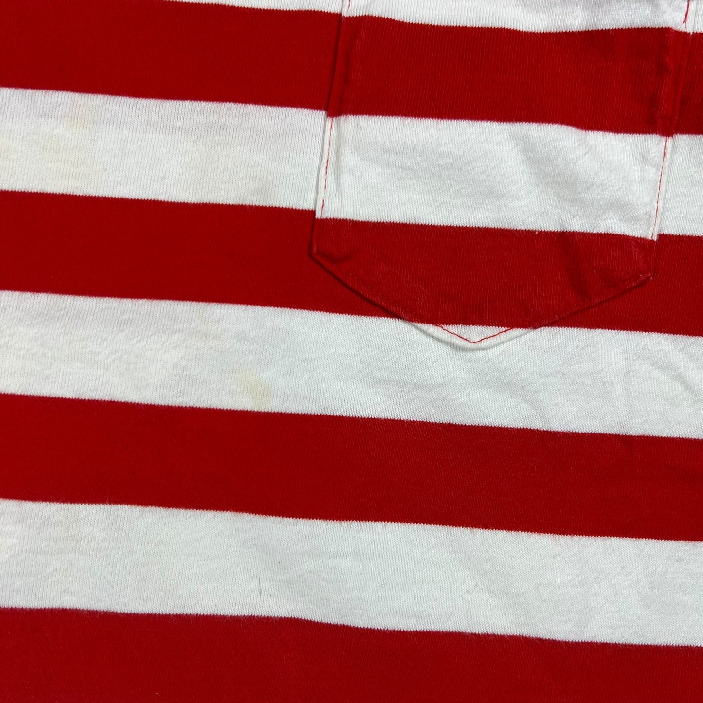 Vintage 90s Lands’ End Super T striped red white pocket tee (S)