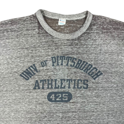 Vintage 80s Champion University of Pittsburgh Pitt Athletics thread bare tee (L)