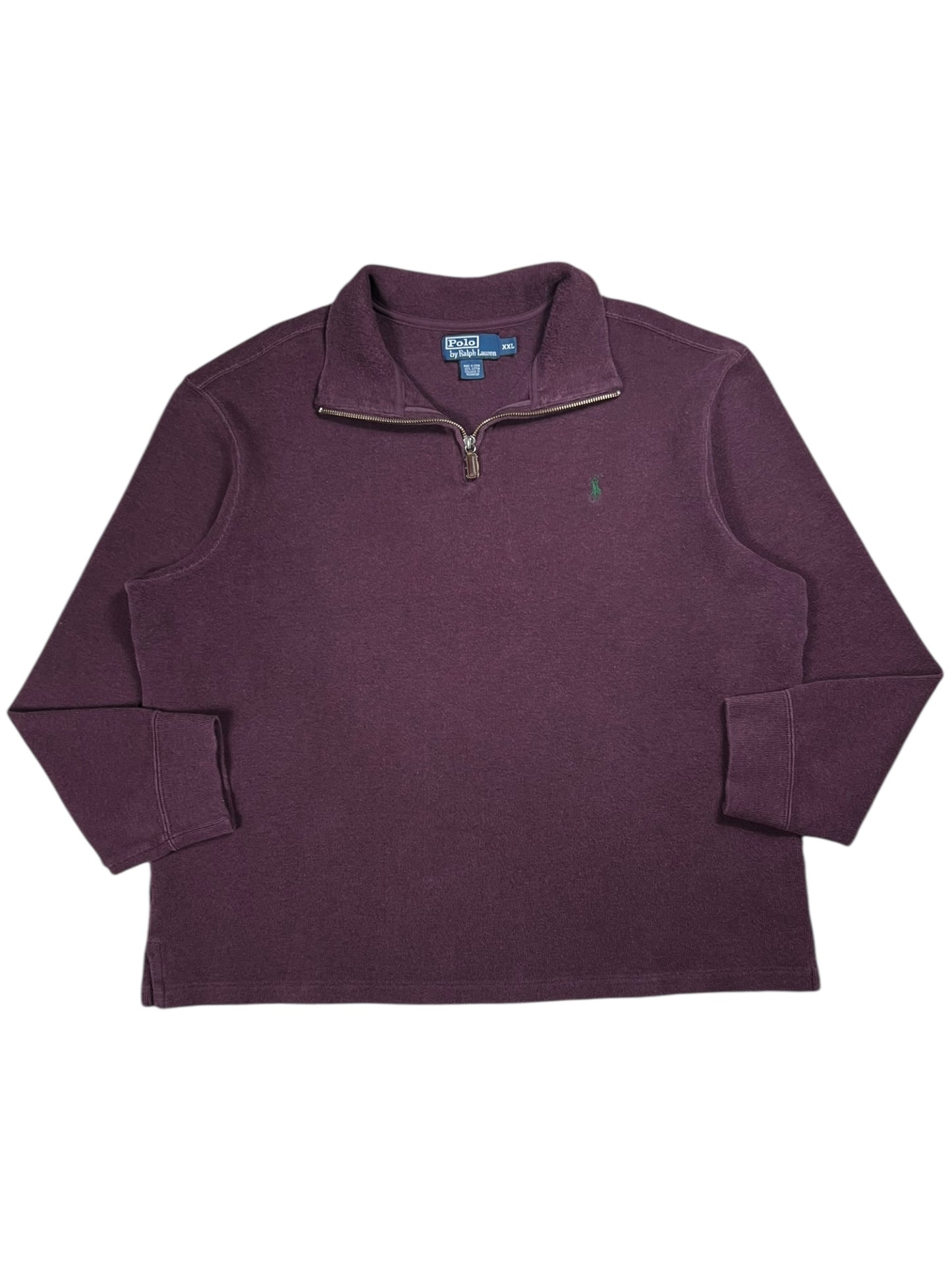 Vintage 90s Polo Ralph Lauren maroon 1/4 zip crewneck (XXL)