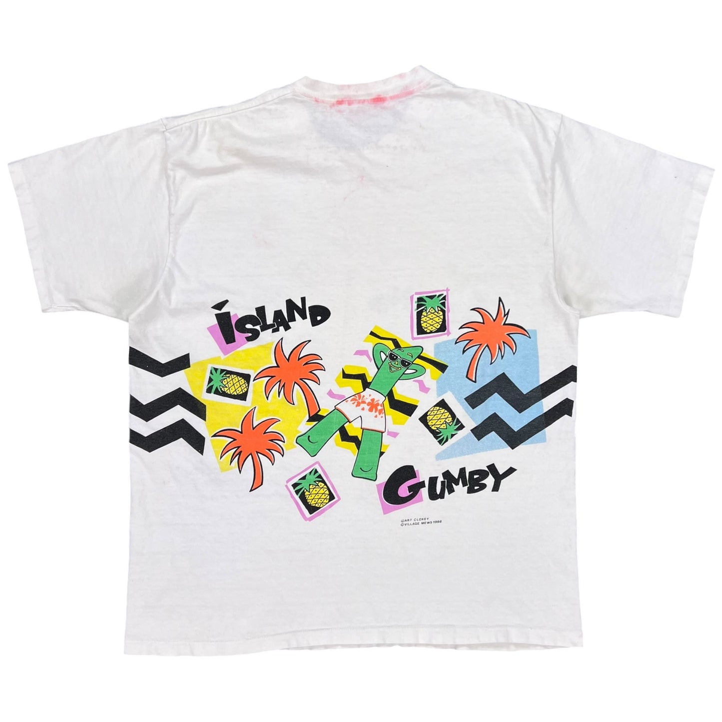 Vintage 1986 Island Gumby wrap around tee (L)