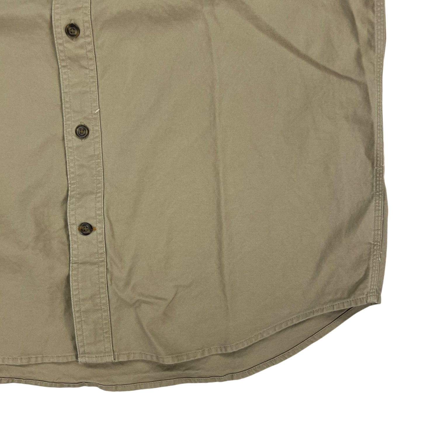 Vintage Y2K Carhartt tan button down work shirt (L)