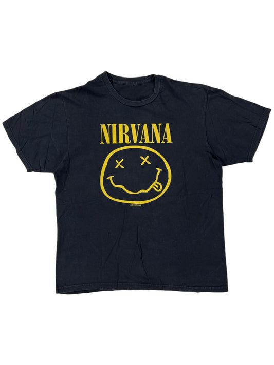 2014 Nirvana smiley face retro band tee (M)